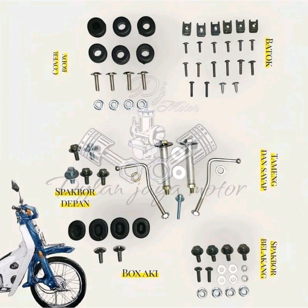 Baut Full Set Body Motor Astrea Prima