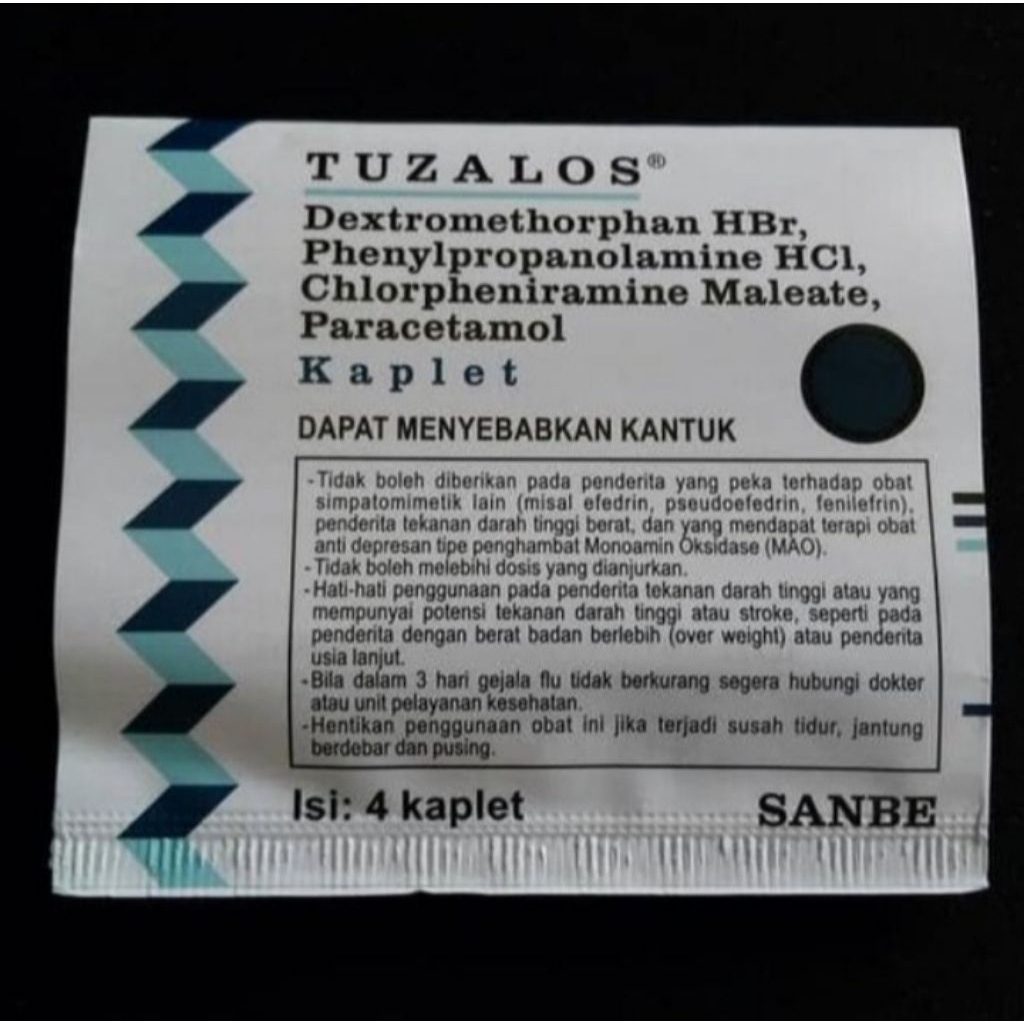Tuzalos Strip 4 Tablet - Obat Flu dan Batuk Tanpa Efek Kantuk