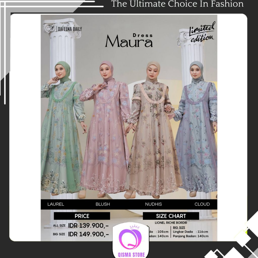 BEST PRICE// AGATHA MIDI DRESS BY DAFEENA// QISMASTORE