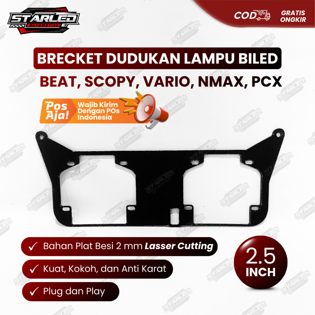 BREKET BRACKET DUDUKAN LAMPU BILED PROJIE 2,5 inch NEW VARIO 160 HID VARIO 125/150