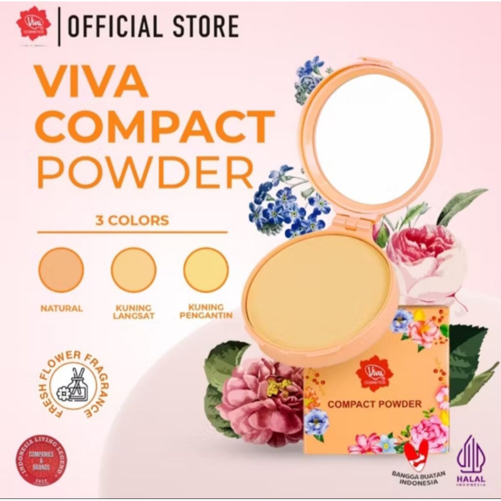 Viva Compact Powder | Bedak Padat Viva Standart Natural - Kuning Langsat - Kuning Pengantin