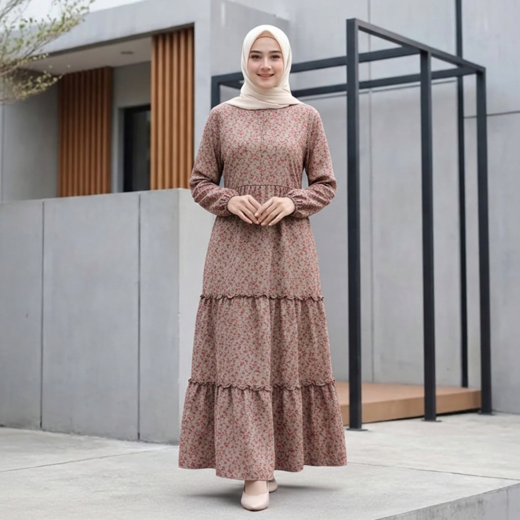 gamis susun rempel dress motif terbaru