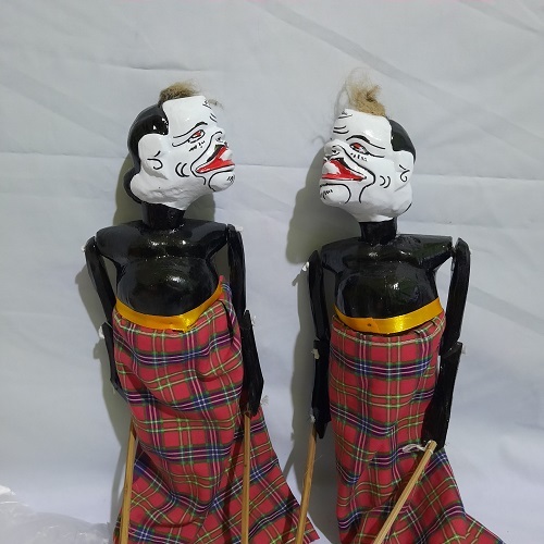 Wayang Golek Kayu Semar Badranaya Ukuran Sedang Tinggi 40 cm Kepala Bisa menoleh kiri dan Kanan