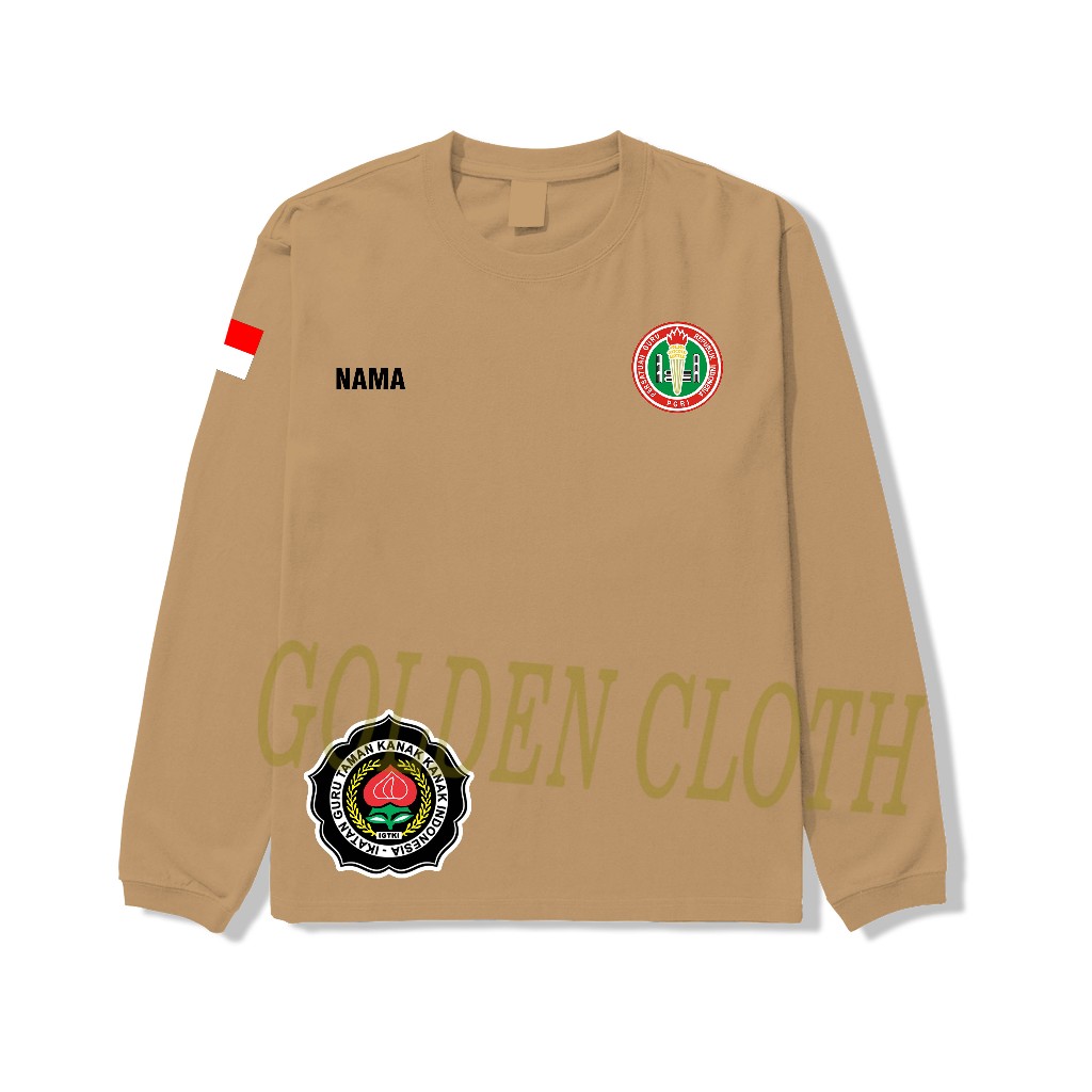 Baju Kaos IGTKI PGRI Guru TK Indonesia Lengan panjang cotton 24S