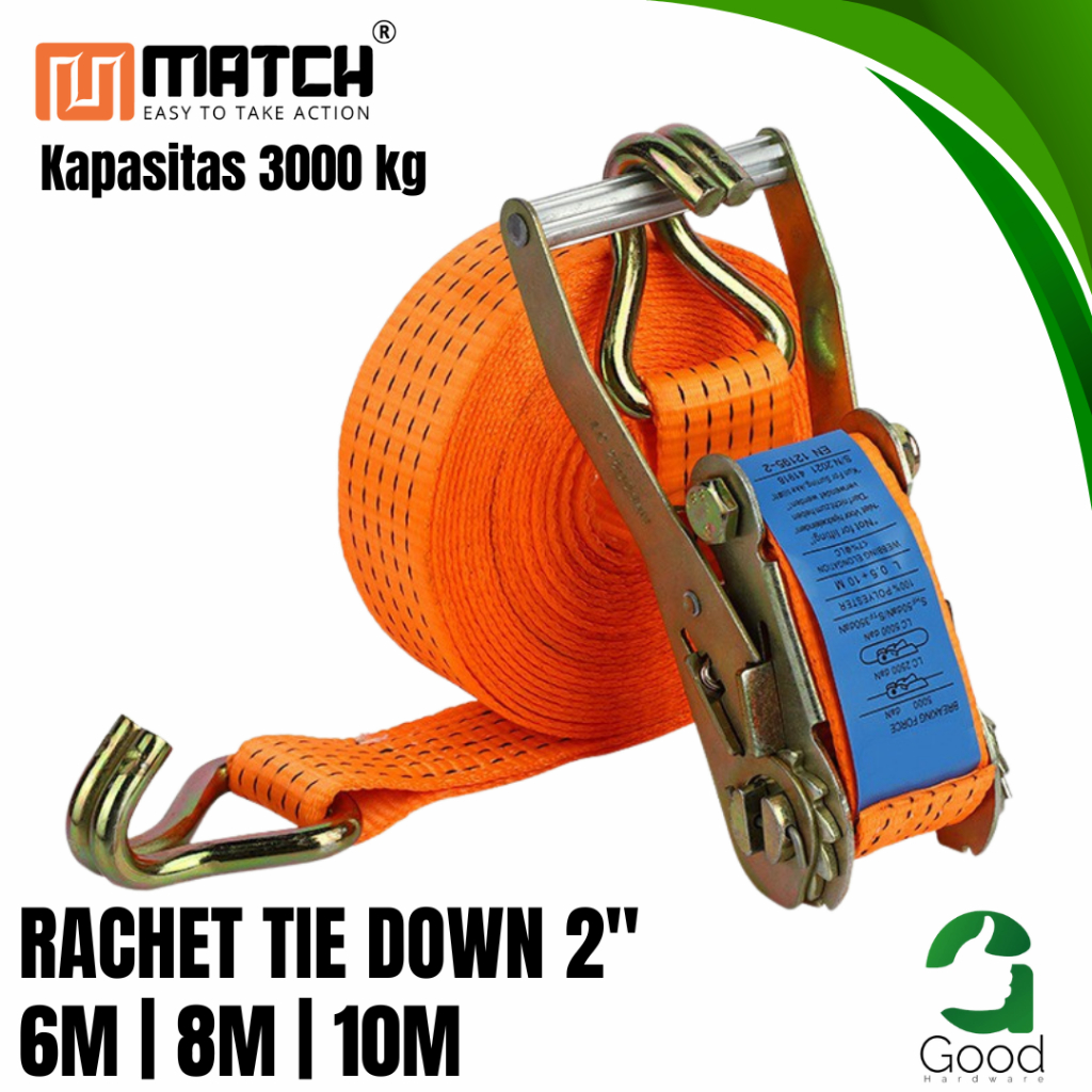 Ratchet Tie Down Tali Krek Lashing Kargo 5cm Tali Trek Belt Webing Sling Pengikat Barang Truk