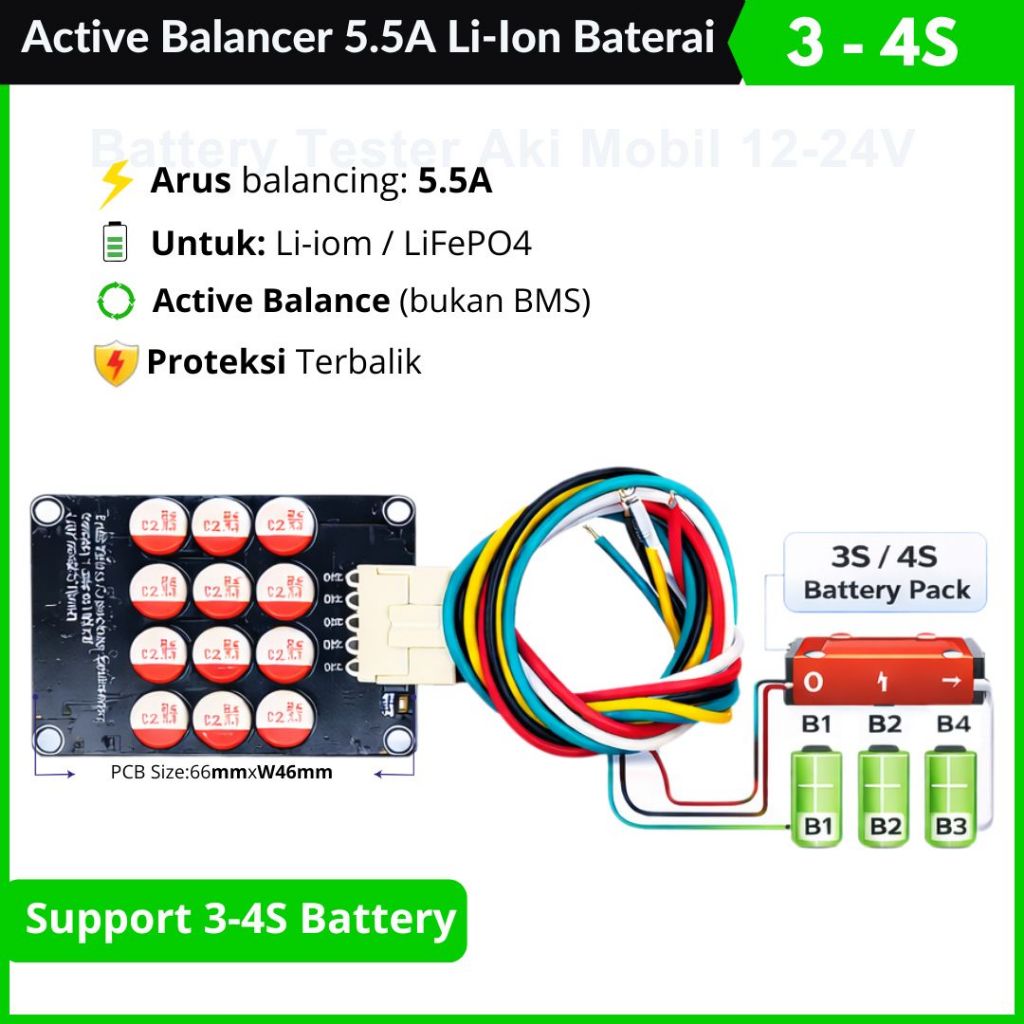 Balancer  LiFePO4 Penyeimbang Baterai Balancer Baterai Active Balancer 5.5A 3S 4S 6S 7S 8S Li-ion