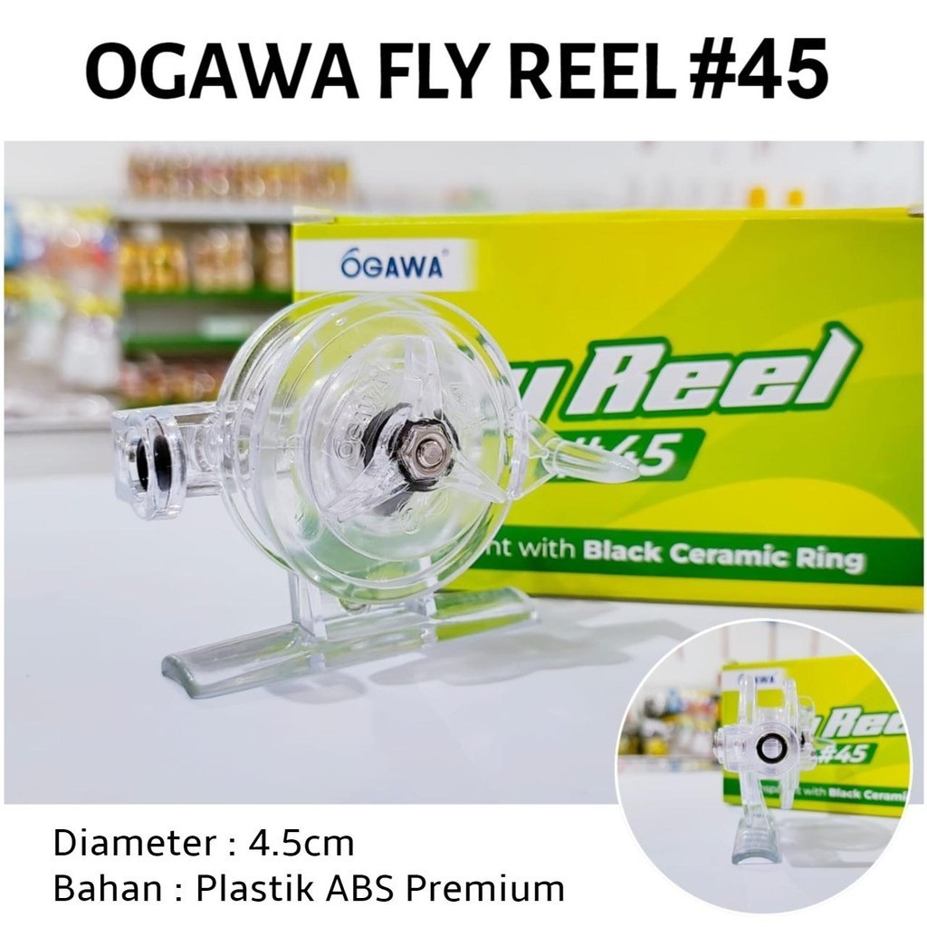 OGAWA Fly Reel #45 dengan Cincin Hitam Ceramic