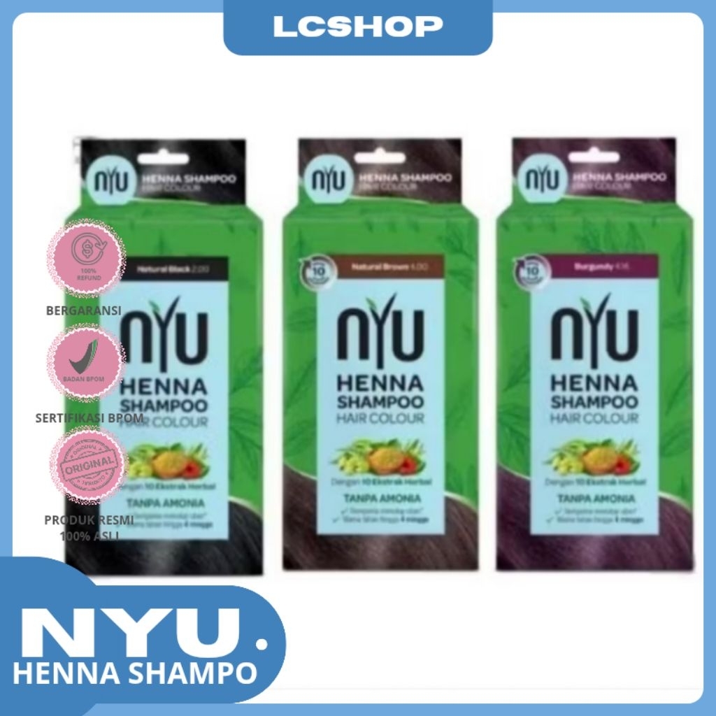NYU HENNA BOX SHAMPOO HAIR COLOUR PEWARNA RAMBUT