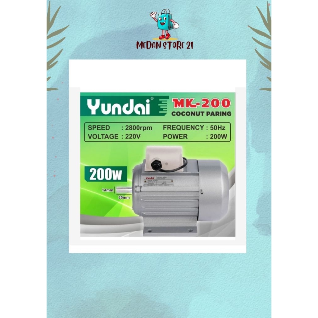 DINAMO MESIN PARUT KELAPA/ KUKURAN KELAPA 200WATT MK-200 YUNDAI