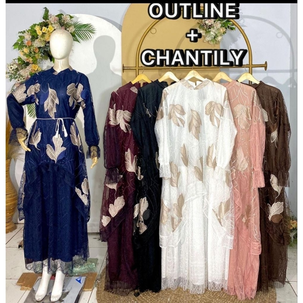 gamis binor motif bunga besar baju lebaran gamis pesta