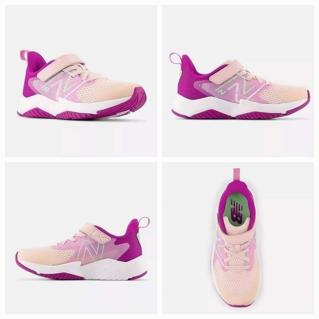 New Balance Kids Rave Run v2 Bungee Lace Rashberry Pink Girls Sneakers Shoes NEWYTRAVRP2