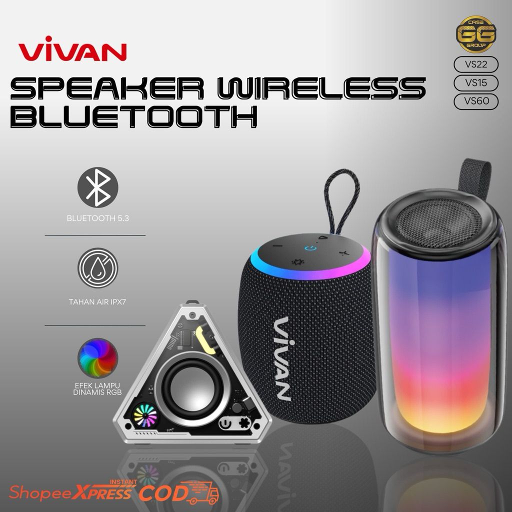 SPEAKER BLUETOOTH VIVAN RGB LIGHT VS22//VS15//VS60