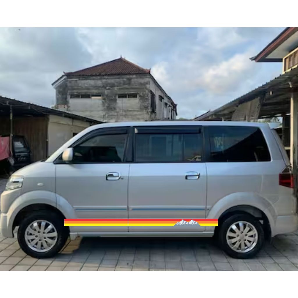 CUTTING STICKER MOBIL suzuki APV CUSTOM TEMA GUNUNG MINIMALIS