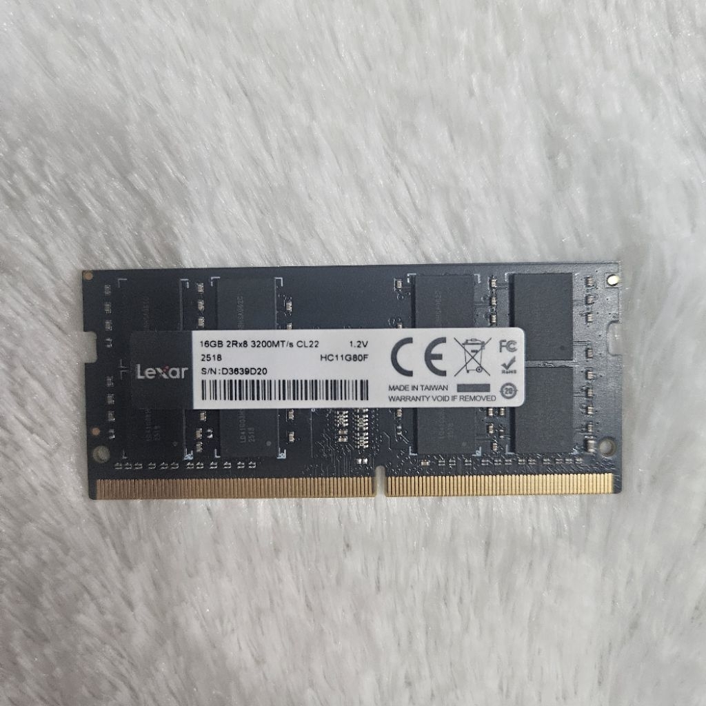 Lexar RAM SODIMM MEMORY LAPTOP DDR4 16GB 3200 Second Bekas