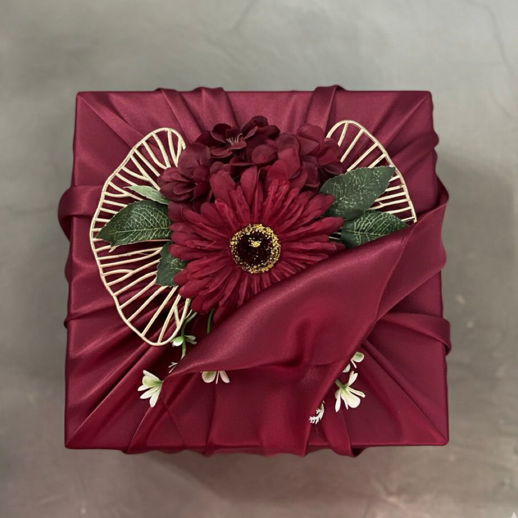 Paket Satu set box seserahan hidden Kosongan/seserahan set kain satin velvet plus box plus hiasan ha