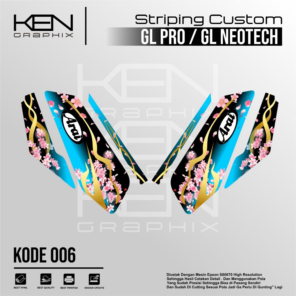 STICKER MOTOR HONDA GL PRO/DECAL MOTOR GL PRO/DECAL VARIASI GL PRO /KODE 006