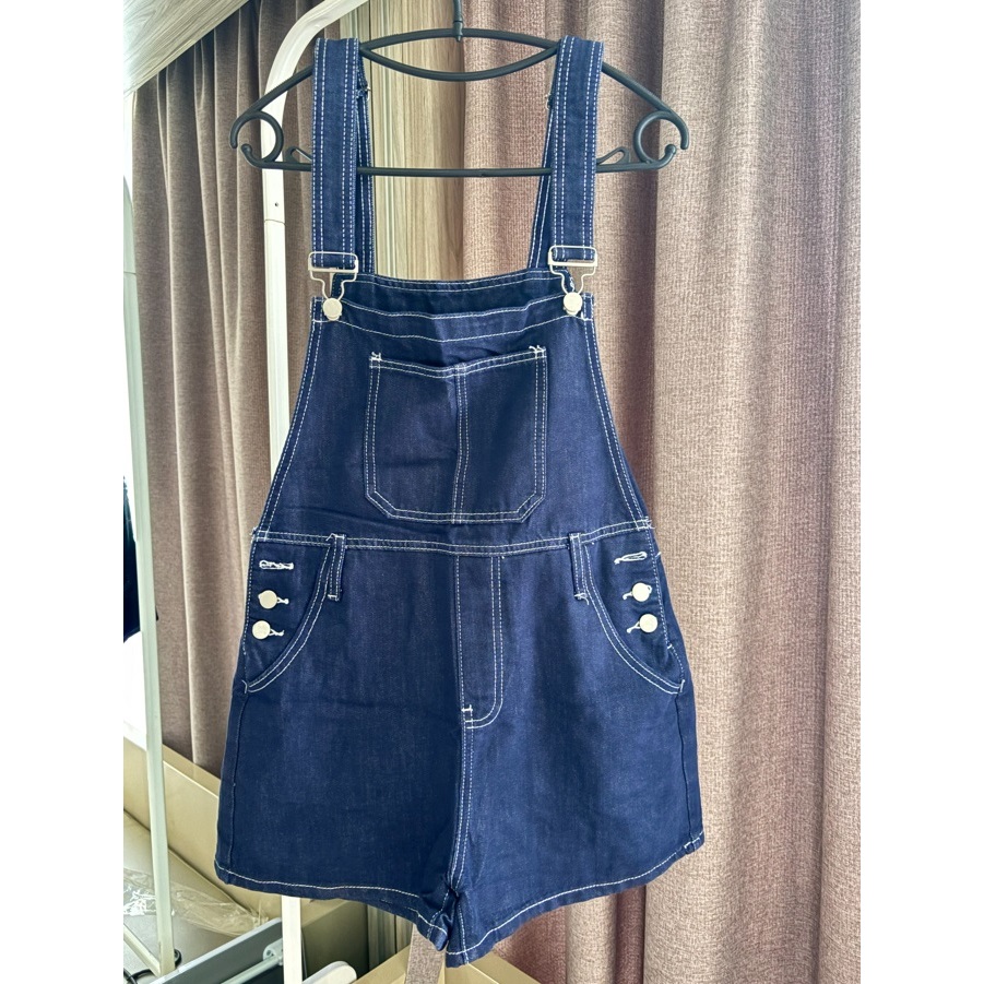 (Preloved) Jumpsuit Denim Jeans Celana Kodok (Tali Bisa Adjust) (Kode#0057)