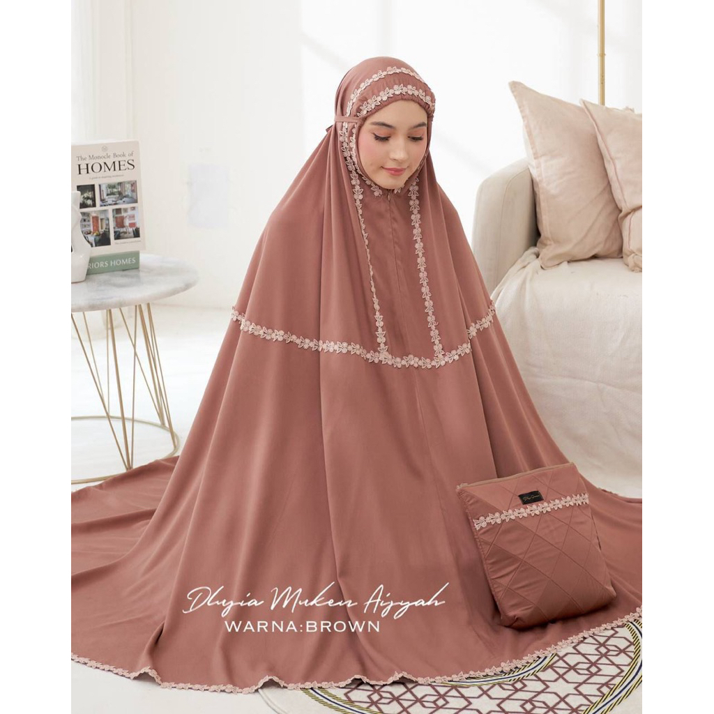 Mukena AISYAH Dlusia Jumbo Premium Twill Super Adem Lembut Mukena Dewasa Original