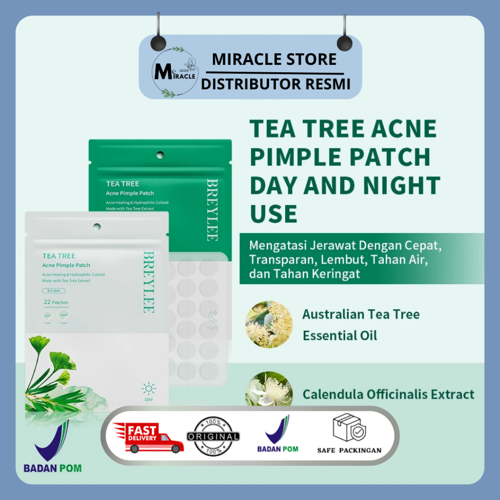 BREYLEE ACNE PIMPLE PATCH Day | Night Paket Sticker Jerawat 0.1mm | 0.3mm 22PCS