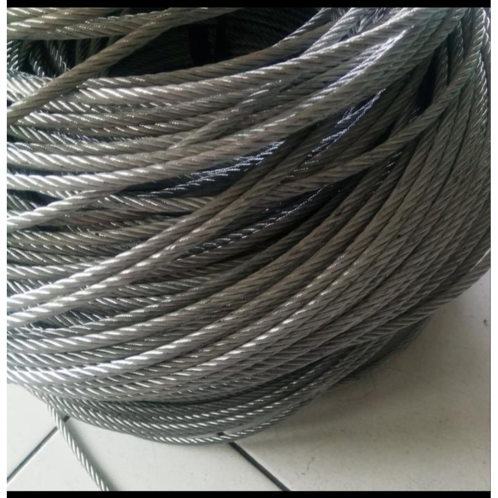 Kawat Seling Galvanis 3mm Wire Rope 3mm Tali Kawat Seling 3mm