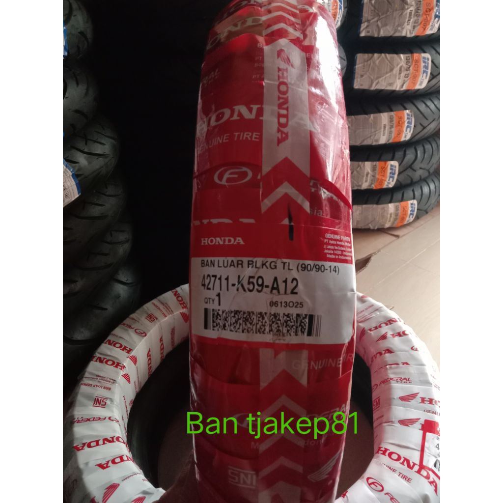 Ban Belakang Honda Beat 90/90-14 AHM ( 42711-K59-A12 ) FEDERAL Original & Baru
