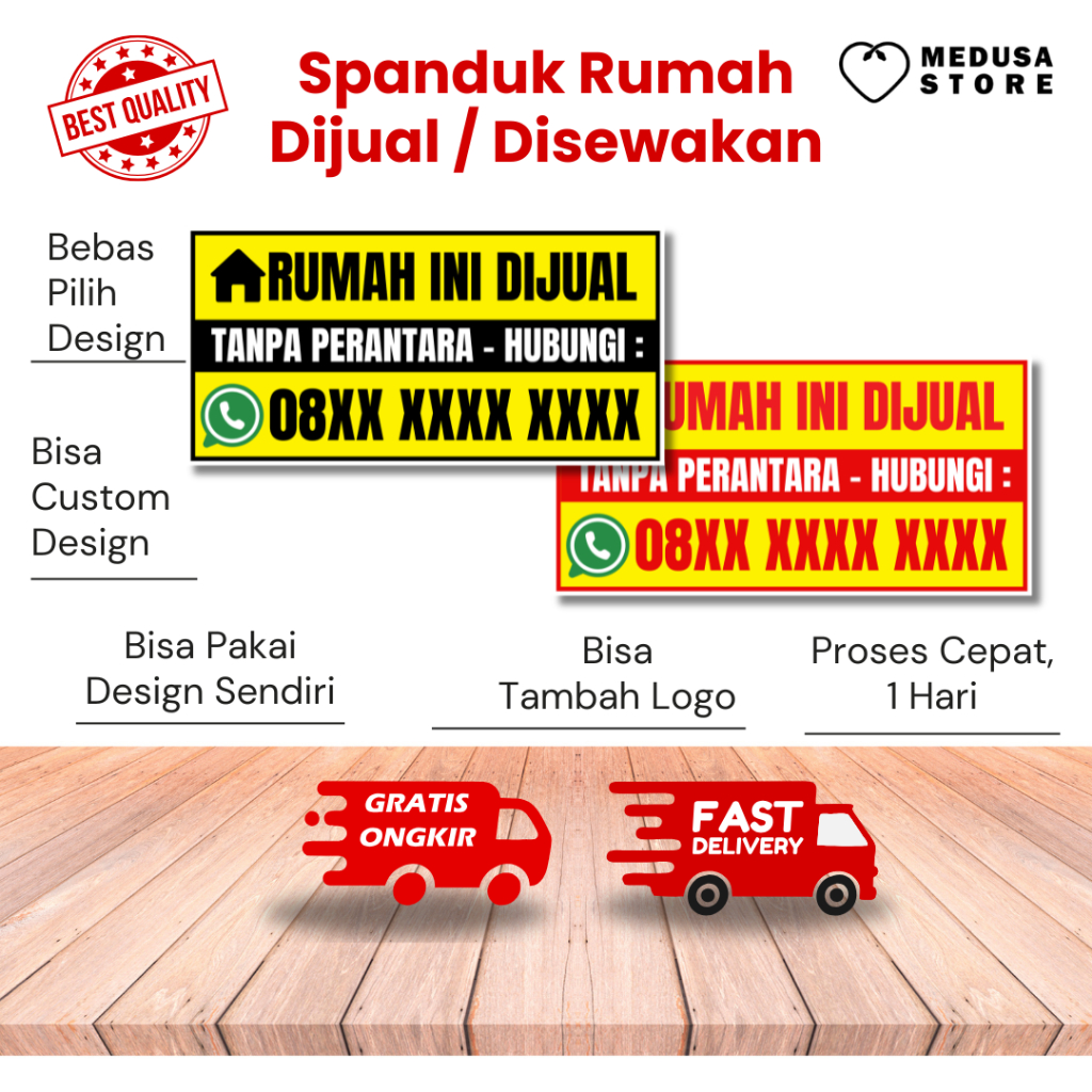 Spanduk Rumah Di Jual/ Banner dijual Rumah - Di Kontrakan - Di Sewa