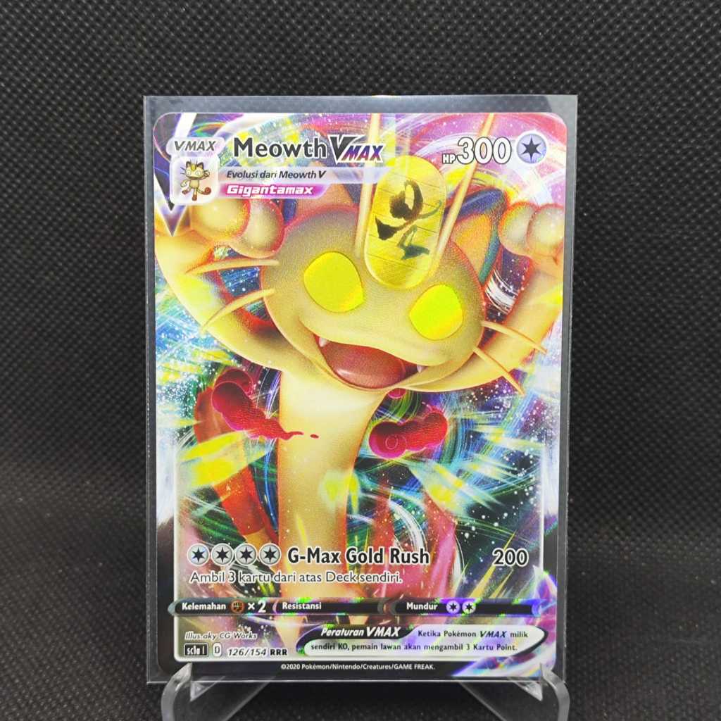 Pokemon Indo Meowth Vmax Scla 1 126/154 RRR
