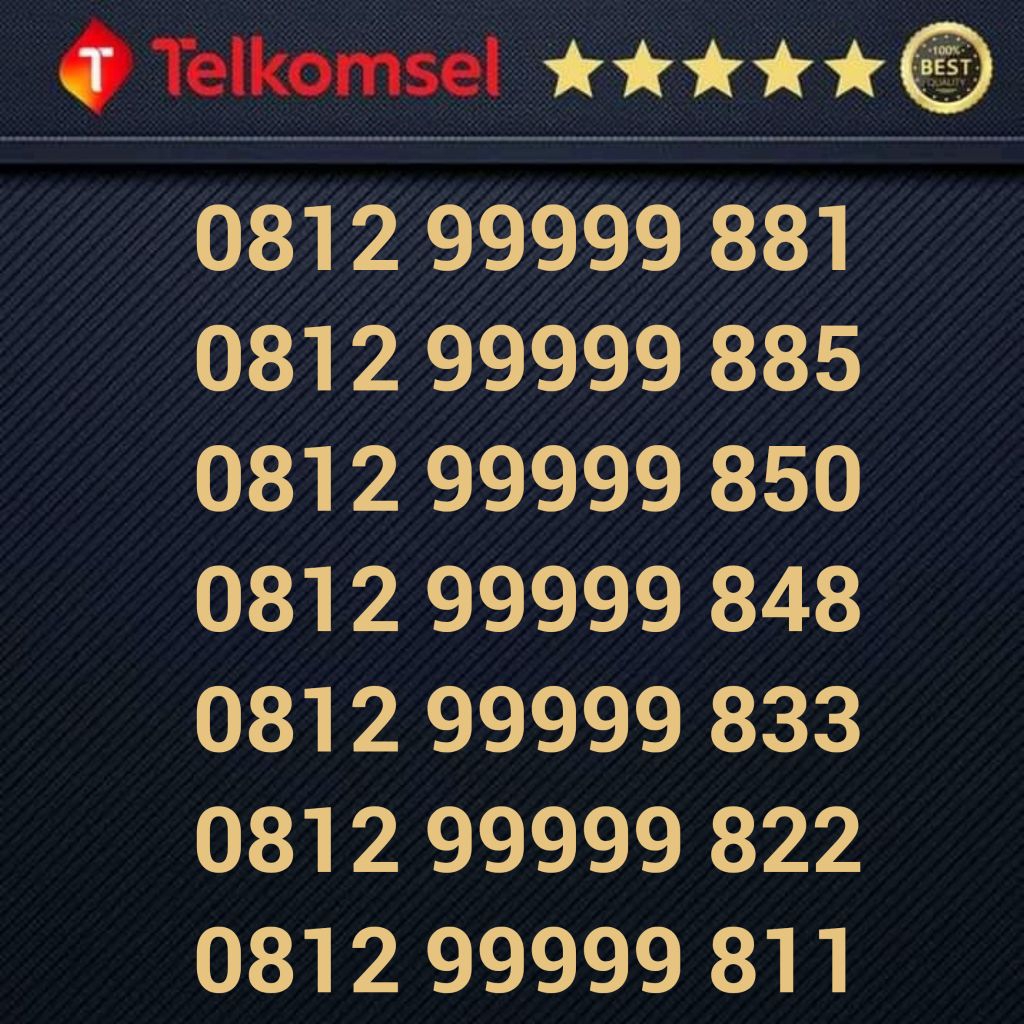 Kartu perdana telkomsel nomor cantik - 0812 99999 881 0812 99999 855 0812 99999 850 0812 99999 848 0