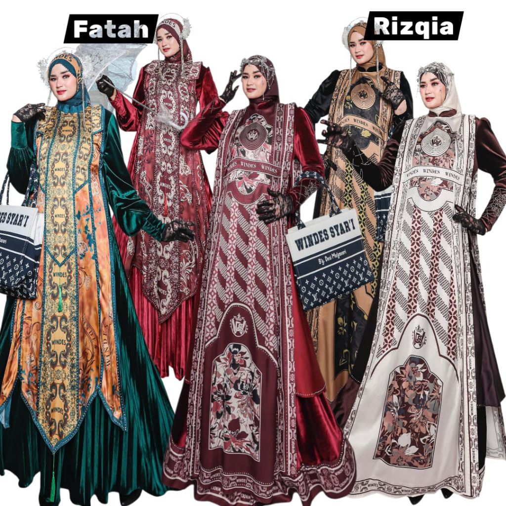 Rizqia Fattah Gamis Bludru set Outer Scarf by WinDes
