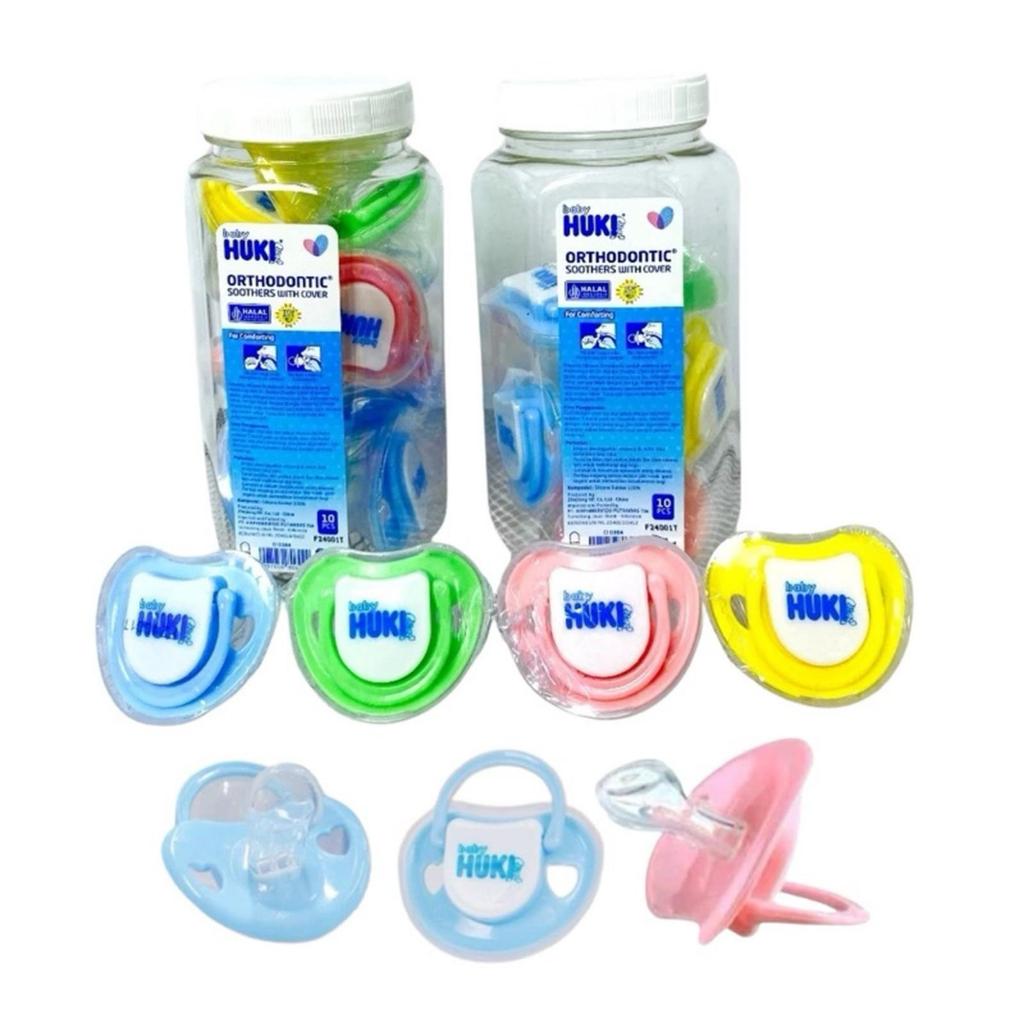 Huki Orthodontic Soothers With Cover  Empeng Tutup Karet Dot Bayi