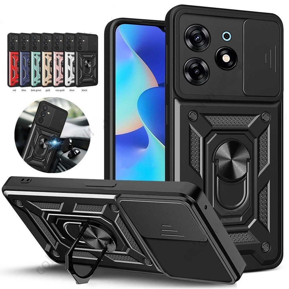 [ Oppo A74 4G / A76 / A78 4G / A95 4G / A96 ] Hard Case Transformer Armor Slide Camera with Ring Sta