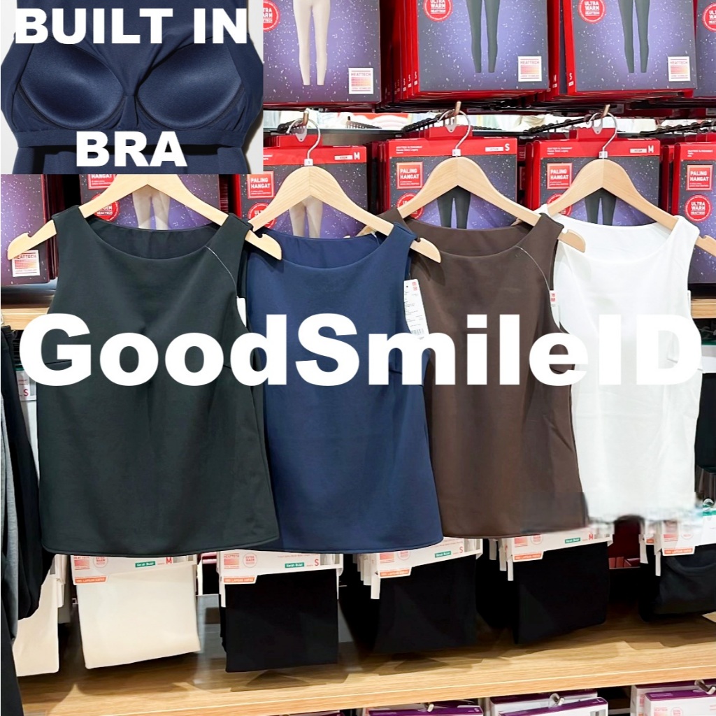SALE Women Atasan Bra Kain Krep Jersey Kerah Lebar Tanpa Lengan Wanita Cewek Inner Top Tanktop Kaos 