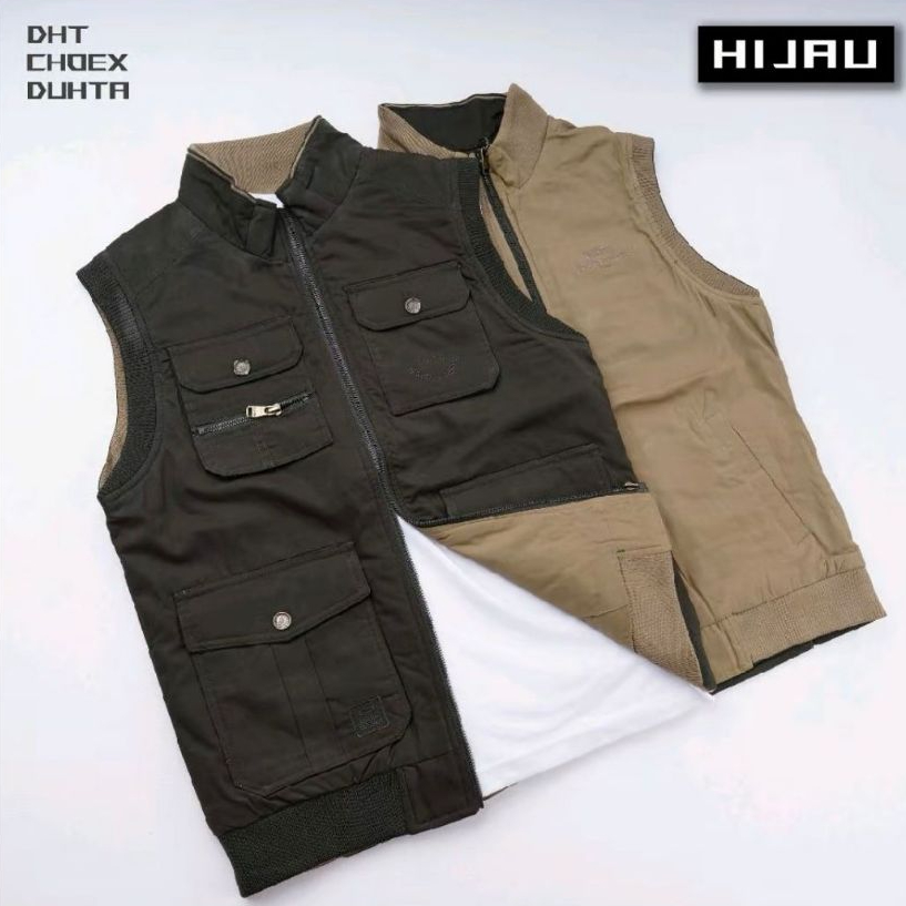 NEW ROMPI IMPORT BAHAN KATUN BISA BOLAK BALIK I ROMPI LORENG VEST CARGO TOURING UNTUK MOTORAN