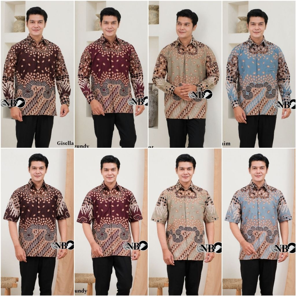 KEMEJA BATIK PRIA PREMIUM KEMEJA BATIK WARNA  MAHOGANY