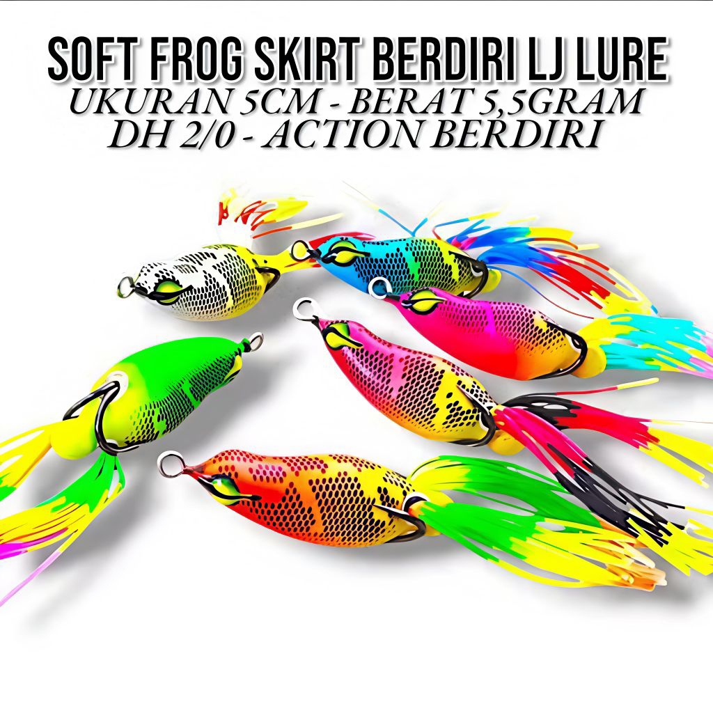SOFT FROG SKIRT BERDIRI 5CM LJ LURE UMPAN CASTING GABUS DAN TOMAN