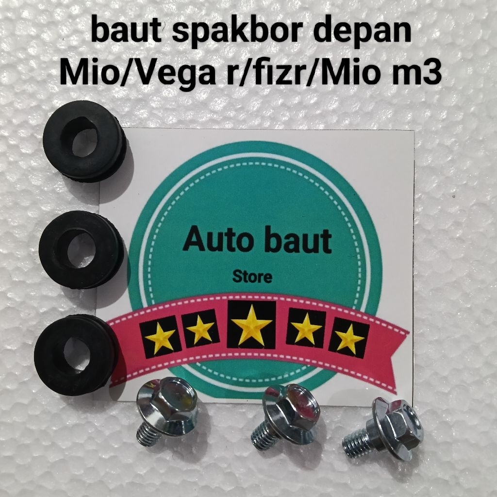 baut lengkap dengan karet spakbor depan Mio/Mio m3/Vega r/fizr