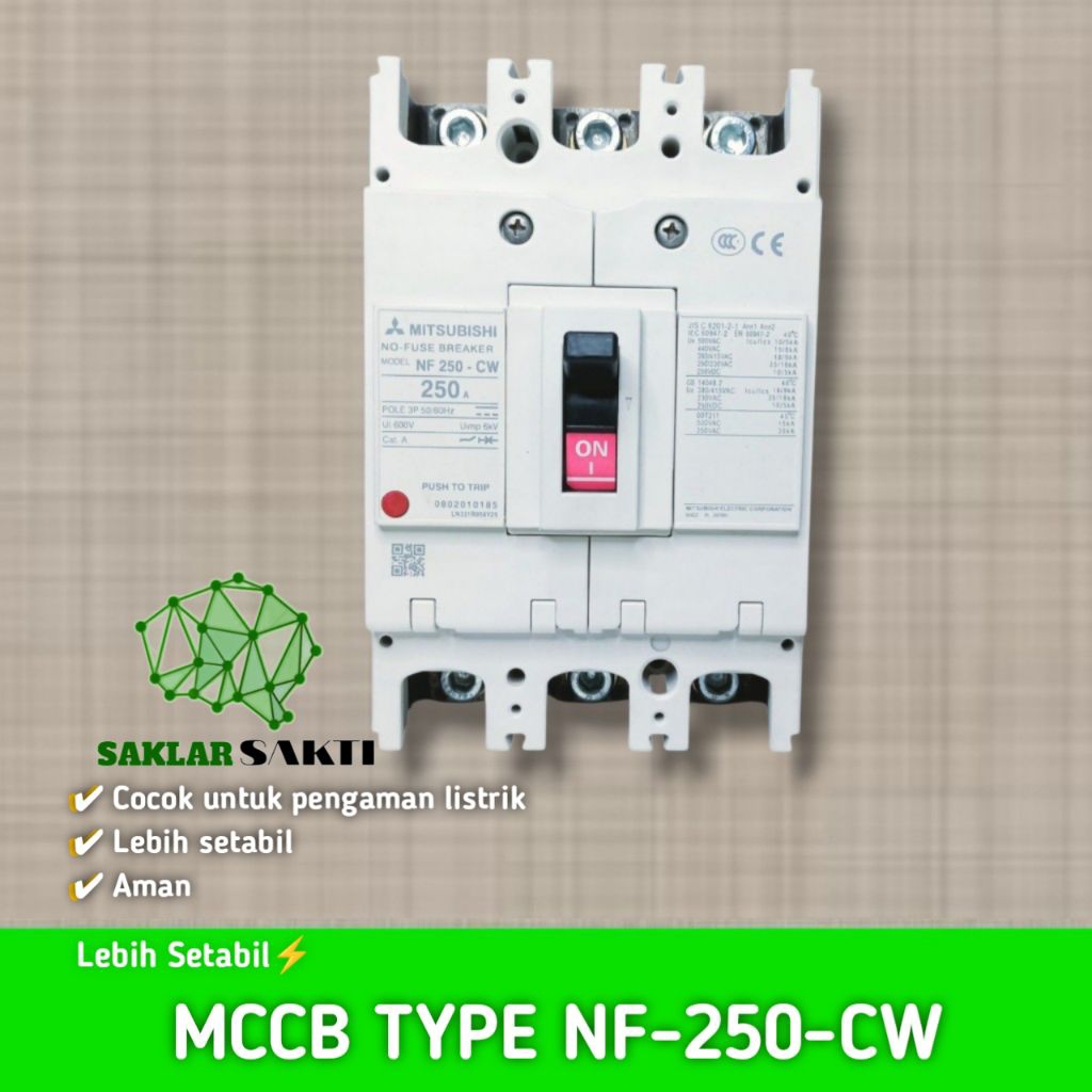 Mccb Mitsubishi NF250-CW 3P 150A- 250A