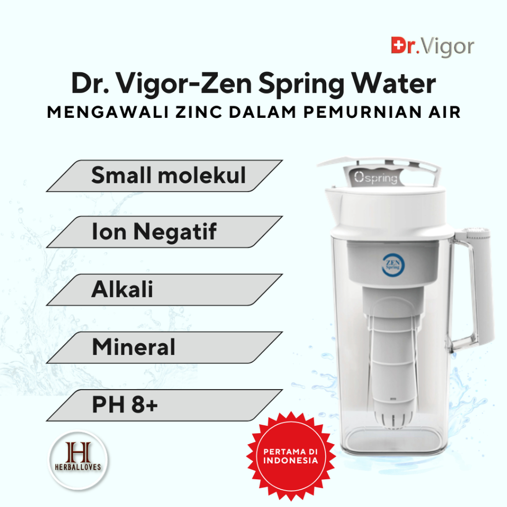 Dr. Vigor-Zen Spring Water; merubah air minum biasa menjadi alkali dan ada zink