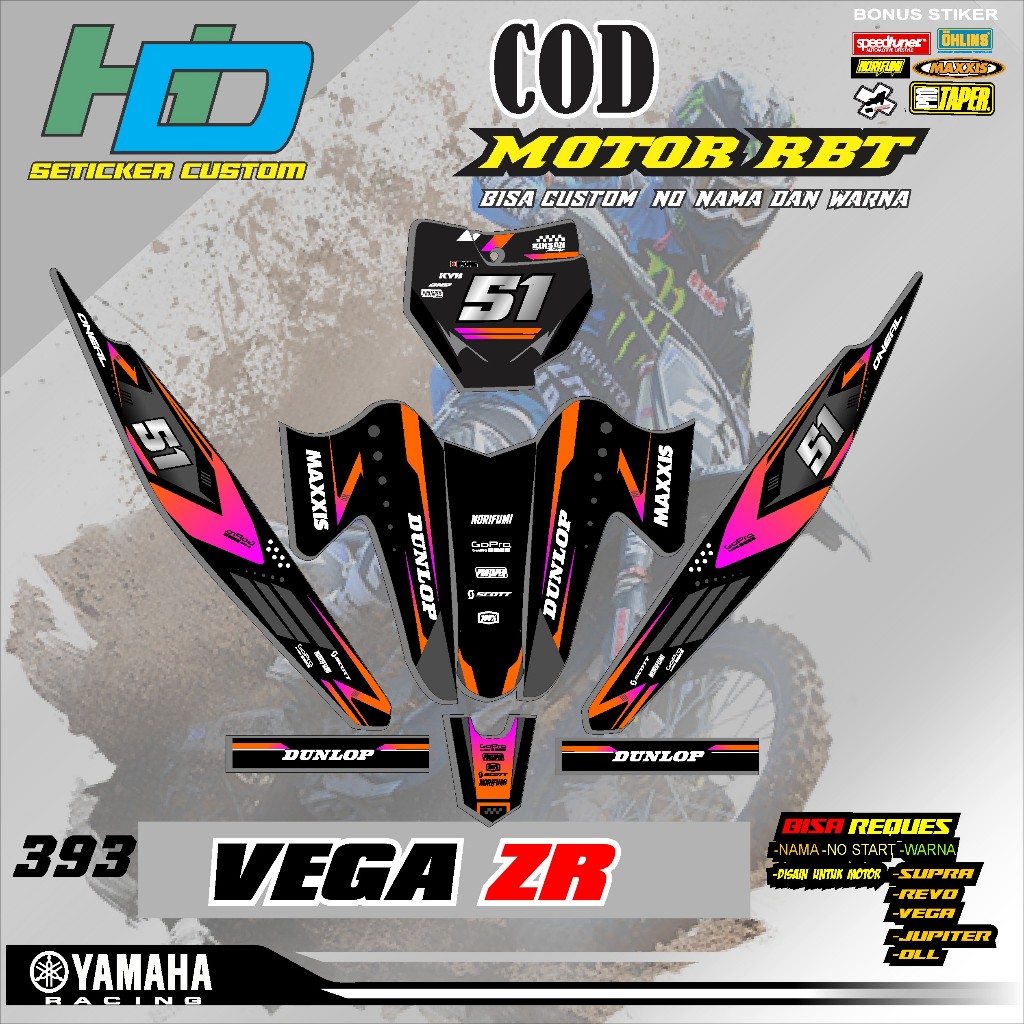STICKER STRIPING RBT MOTOR VEGA ZR SEMI FULL BODY TERBARU MOTOR BEBEK TERVIRAL TERMBOIS TERKECE HD V
