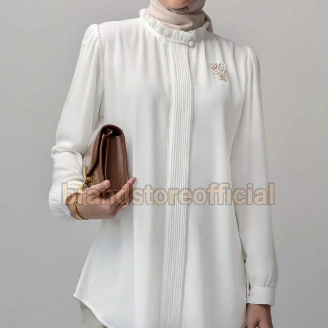 BRANDSTORE - Atasan Blouse Opnaisel Shakila Botega Kemeja Polos Kasual