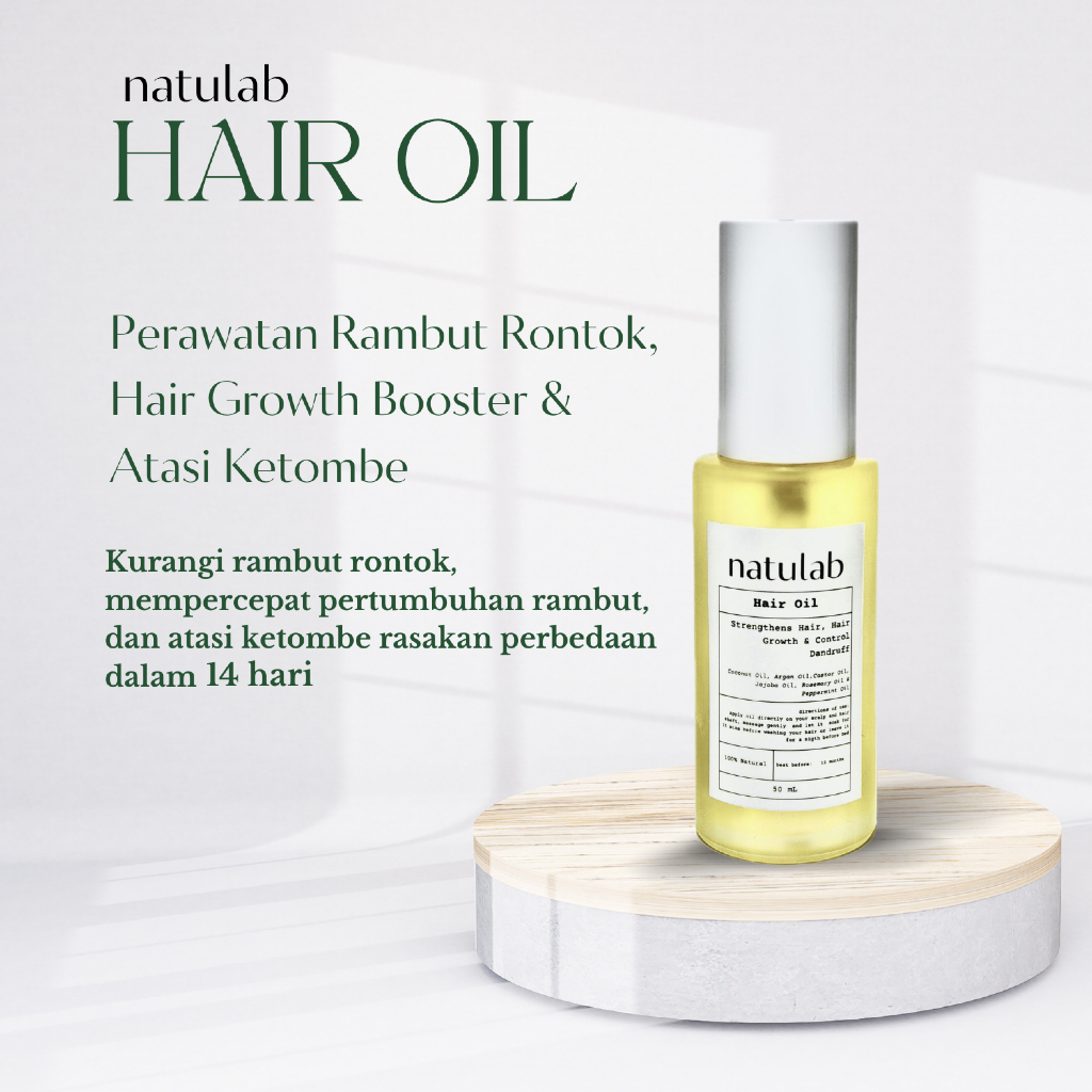 Penumbuh Rambut Anti Ketombe | Rambut Tebal dalam 2 minggu | Hair Oil Castor Rosemary Peppermint Oil