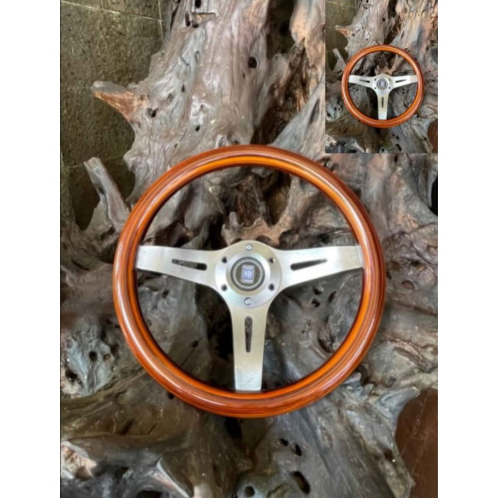 STIR MOBIL RACING NARDI KAYU MOTIF JATI KLASIK CLASSIC SEMI CELONG R14 UNIVERSAL