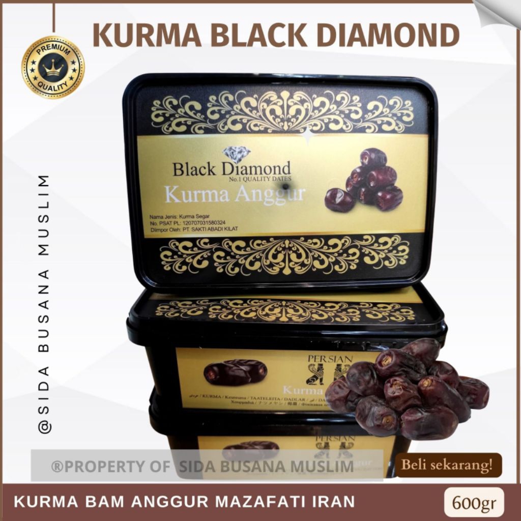 Kurma Bam Black Diamond isi ±550 gr  Kurma Anggur Bam Iran Fresh Dates