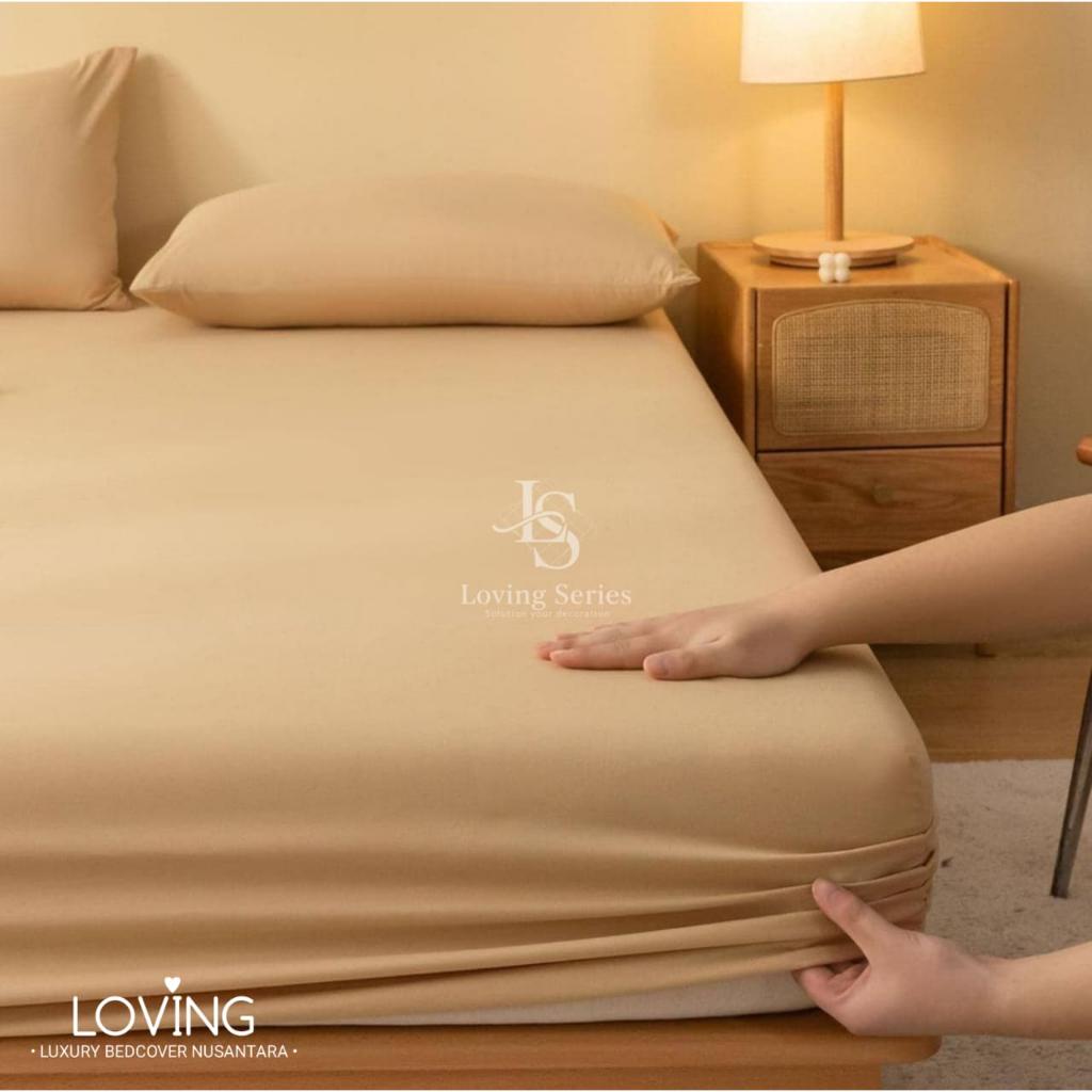 Sprei Aesthetic Polos Korea Style - Bahan Katun Disperse Halus Berbagai Ukuran Set Sprei Silk Satin