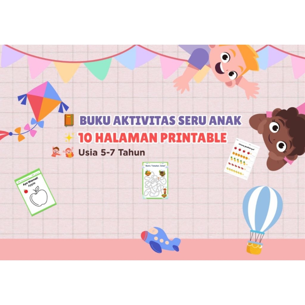 Buku Aktivitas Anak Printable PDF Usia 5–7 Tahun