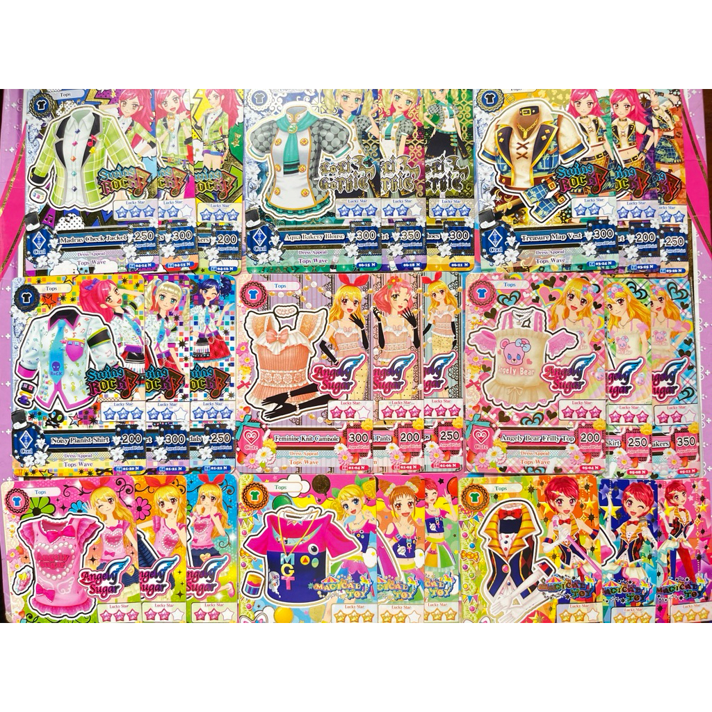 Kartu Aikatsu Normal Set Madras Check Aqua Bakery Treasure Map Noisy Pianist Feminine Knit Angely Be