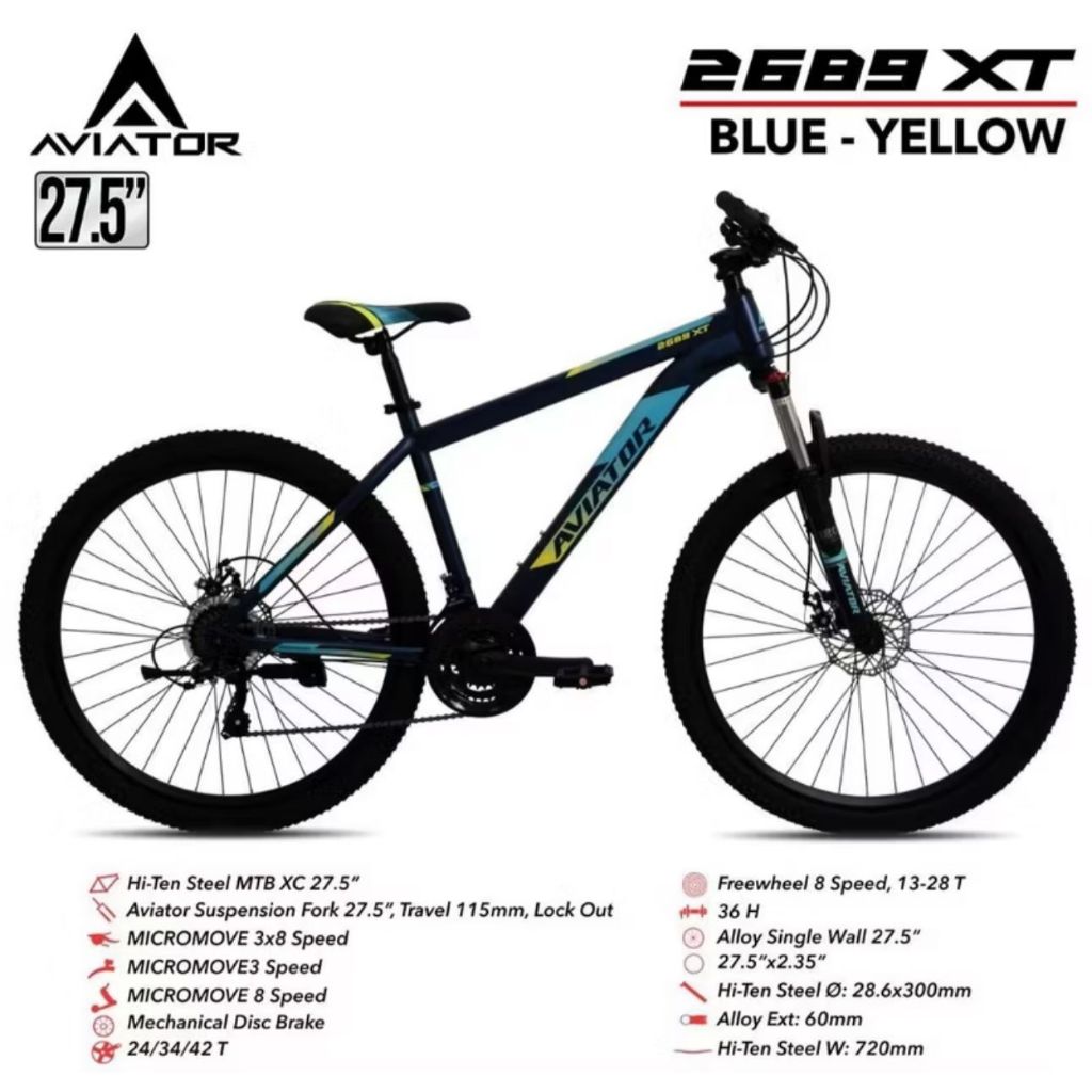 Sepeda gunung mtb 27.5 aviator 2689 XT sepeda mtb terbaru 2026