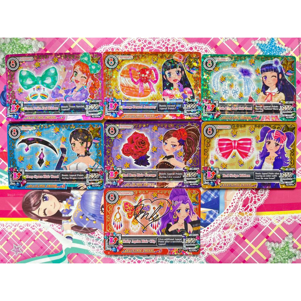Kartu Aikatsu Fullset Accessory Starlight Academy Idol School Hikari Mizuki Kanzaki Michelle Shion A
