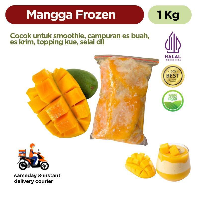 Mangga Frozen 1Kg Buah Mangga Kupas Potong Beku Manggo Frozen