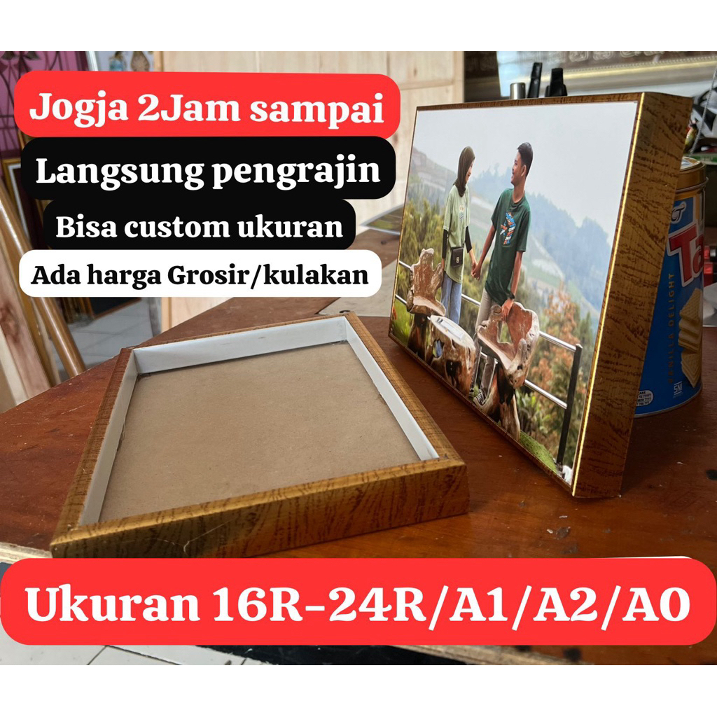 frame blok ukuran 16R-24R/A2 A1 A0 frame foto prewedding poster foto keluarga/wisuda